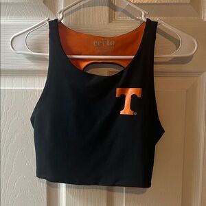 Women's Black and Orange Crop Top (Tennessee Vols logo)